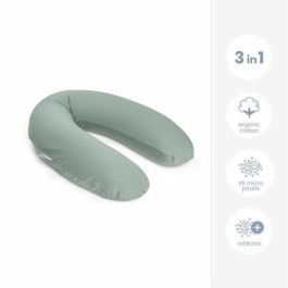 Doomoo BAB5400653009316 Almohada de Maternidad y Lactancia - Comodidad Óptima para Mamá y Bebé, Tetra Jersey Green