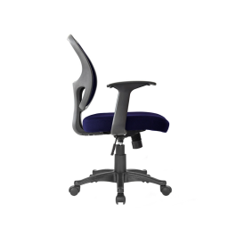 Q-connect Silla Giratoria Respaldo Medio Regulable en Altura 870+120mm Alto 550mm Ancho 590mm Profundidad Color Azul