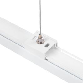 Kit de Suspensión para Carril Trifásico Blanco 1 Metro con Cable de Acero y Enganches, Permite Altura Regulable [HO-SUS-T-B]
