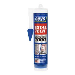 Ceys Total Tech Transparente - Masilla Adhesiva Selladora, 290 ml