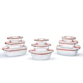 Pyrex Cook&Heat Hermético Cuadrado Vidrio Borosilicato 1 L (21x17x6 cm) Apto Horno, Microondas y Congelador con Tapa Hermética