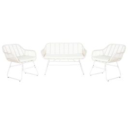 Sofa Terraza Y Jardin DKD Home Decor Blanco Blanco 74 x 84 x 124 cm Set de 4