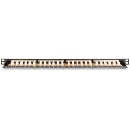 Digitus Patchpanel 24-Puertos CAT 6 Blindado Negro, 0.5U, Montaje en Bastidor, RJ-45, Alta Densidad