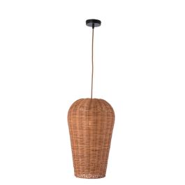 Lámpara Colgante Gusau Ratán Natural SKD-P80052. Estilo Boho Chic, Casquillo E27. Crea Ambiente Cálido, Neutro o Frío.
