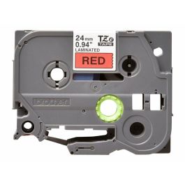 Brother Cinta Laminada 24 mm Negro sobre Rojo para Impresoras P-Touch