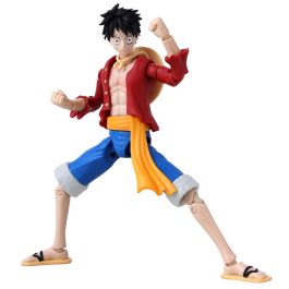 Bandai Anime Heroes Figura de Luffy 37008, 17cm, 17 Puntos de Articulación