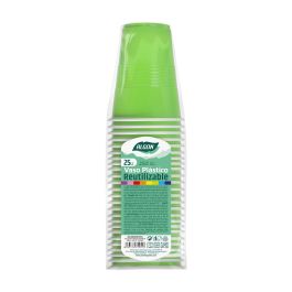 Set de 25 Vasos Bicolor Verde y Blanco 250 ml Algon (24 Cajas) Set de 25 Vasos Bicolor Verde y Blanco 250 ml Algon (24 Cajas)