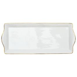 Home Deco Factory Bandeja Fuente para Servir Lounge Porcelana Ribete Dorado 31x15.5 cm Precio: 7.58999967. SKU: B16JJYEVH3