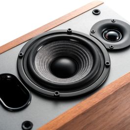 Edifier P12 Altavoces Pasivos de Estantería Alámbricos 20W MDF, Color Madera y Gris, Juego de 2 para Hogar