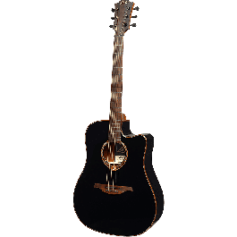 Guitarra Acústica Lâg Dreadnought Cutaway Tramontane 118 A/E - Negra