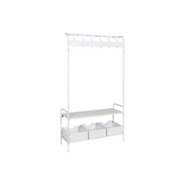 DKD Home Decor Recibidor Loft Metal Rejilla Blanco 36 x 186 x 110 cm