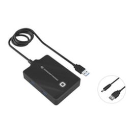 Conceptronic Hubbies11B Hub USB 3.0 de 4 Puertos, Alta Velocidad 5 Gb/s, Negro