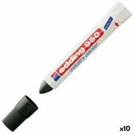 Edding Marcador Industrial 950, Pasta, Punta Redonda, Negro, Permanente, Agua/Roce/Luz, para Metal/Piedra/Madera (10 Unidades) (10 Unidades) Precio: 64.99770068. SKU: S8421372