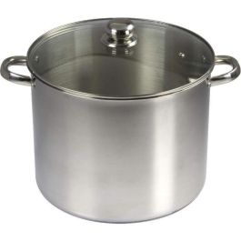 BAUMALU Servicio de catering de acero inoxidable + tapa de vidrio - 30 cm BAUMALU Servicio de catering de acero inoxidable + tapa de vidrio - 30 cm