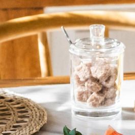 Andrea House Azucarero de cristal con cuchara ø7 x 11 cm