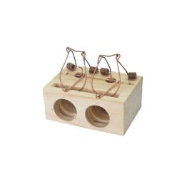 Sauvic Ratonera 2 entradas pequeñas 9,5x6,4x4,1cm madera/metal