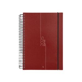 Agenda Espiral Liderpapel Olbia A5 2025 Dia Pagina Color Rojo Papel 60 gr