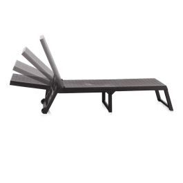 Sp Berner Tumbona Plegable Dream con Ruedas, Respaldo Ajustable, Color Wengue, 58x42x199 cm