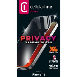 Cellularline Xtreme Glass Privacy para iPhone 16 - Protector de Pantalla de Cristal Templado