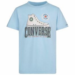 Camiseta de Manga Corta Infantil Converse Script Sneaker Gfx Azul cielo