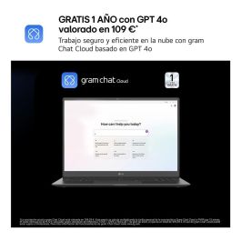 LG 14ZD90T-G.AX78B Portátil 14" WUXGA IPS Intel Core Ultra 7-255H, 16GB RAM, 1TB SSD, Sin SO, 1.1kg, 30h, Negro LG 14ZD90T-G.AX78B Portátil 14" WUXGA IPS Intel Core Ultra 7-255H, 16GB RAM, 1TB SSD, Sin SO, 1.1kg, 30h, Negro