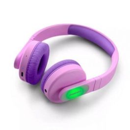 Philips TAK4206PK/00 Auriculares Inalámbricos Diadema para Niños con Micrófono, Bluetooth 5.0, Luces LED, 28h Batería, Límite 85dB, Rosas