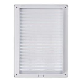 Rejilla ventilacíón rectangular empotrable mosquitera abs 137x207mm blanco