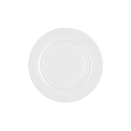 Bidasoa Plato Postre Porcelana Glacial Ala Ancha 19 cm - Pack 12 Blanco - Reforzado Hostelería, Apilable, Apto Lavavajillas/Microondas