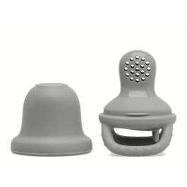 KioKids Alimentador Bebé Silicona para Introducción Alimentos Sólidos Frutas Verduras Sin Peligro de Ahogamiento +6 Meses Gris
