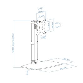 Soporte de Mesa para Pantalla TooQ DB1127TN-W 17" 6 Kg