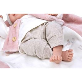 Muñecas Arias Muñeca Elegance Colin Rosa de 40 cm con Manta – Muñeco de Peso para Niños +3 Años