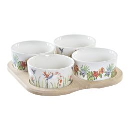 Aperitivo Tropical DKD Home Decor Multicolor Natural 19.7 x 1 x 19.7 cm Set de 5