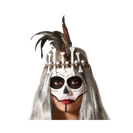 Diadema de Huesos y Plumas con Calaveras para Disfraz de Catrina y Día de los Muertos Precio: 3.50000002. SKU: B15HEAZKD5