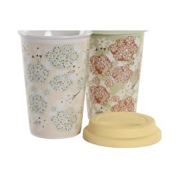 DKD Home Decor Mug Tradicional Verde Beige 10 x 14 x 10 cm (6 Unidades)