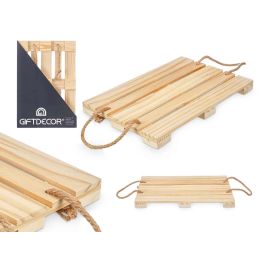 Bandeja Palet con Asas de Cuerda Giftdecor 42x28x3 cm Madera Pino Natural (12 Unidades) Precio: 77.50000027. SKU: B1EVW5SG58
