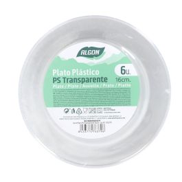 Algon Set-6 Plato Ps Transparente 16 cm (24 Unidades)