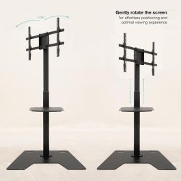 TooQ FS2284M-B Soporte de Suelo para TV de 37" a 70", Altura Regulable, Negro
