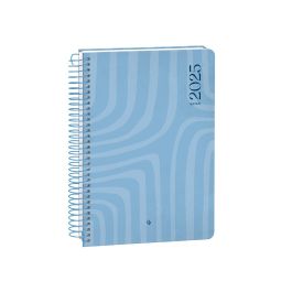 Agenda Espiral Liderpapel Syros A5 2025 Dia Pagina Color Azul Papel 60 gr Catalan