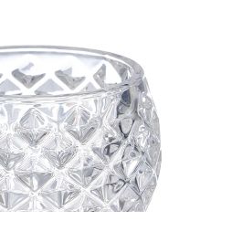 Giftdecor Portavela de Cristal con Forma de Rombo, Pequeño, para Decoración o Regalo, Transparente, Dimensiones: 7.5x6x7.5 cm (Set de 24)
