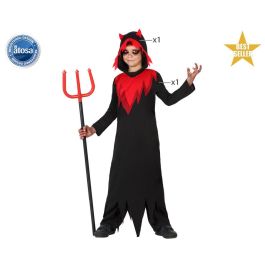 Disfraz Demonio Niño Infantil Túnica Negra Halloween 7-9 Años