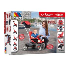 Molto Triciclo Urban Trike Rojo con Palo, Cinturón, Bolsa y Rueda de Goma 98 cm