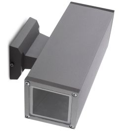 Grace Aplique de Pared Exterior IP65 Resistente Polvo Agua E27 Sin Lámpara Ø90mm Negro Acabado Aluminio para Jardín y Terraza