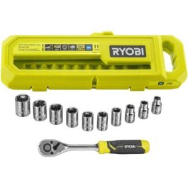 Ryobi RYO4892210225214 - Set Llave Carraca 90 Dientes (4°) y 10 Vasos 3/8'' (8-17mm) en Caja Compatible Ryobi LINK Ryobi RYO4892210225214 - Set Llave Carraca 90 Dientes (4°) y 10 Vasos 3/8'' (8-17mm) en Caja Compatible Ryobi LINK