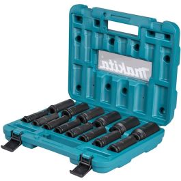 Makita E-16586 Juego Llaves de Impacto 14 pzs. 1/2" Métricas (10, 11, 12, 13, 14, 16, 17, 19, 21, 22, 24, 27, 30, 32 mm)