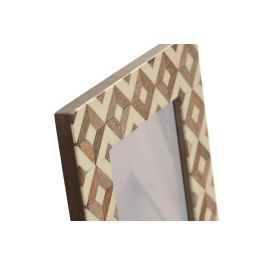 DKD Home Decor Set de 3 Marcos de Fotos Modernos de Resina y Hueso Natural Blanco 1.8 x 29 x 24 cm