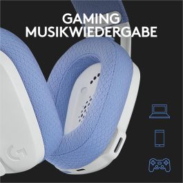 Logitech Auriculares G435 Gaming Inalámbricos Bluetooth/LIGHTSPEED, Sonido Envolvente, Micrófono Integrado, Blanco
