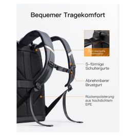 Inateck Mochila para Portátil BP01009 15.6"-16" Negro 22-26.8L Poliéster Resistente al Agua