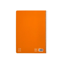 Liderpapel Cuaderno espiral A4 Pautaguía tapa blanda 80h 75gr cuadro pautado 5mm color naranja