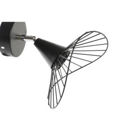 DKD Home Decor Lámpara Aplique Urban Negra de Metal E27 22 x 22 x 21 cm