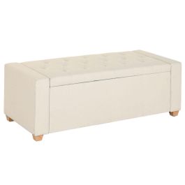 Banqueta Home ESPRIT Beige Poliéster Madera 120 X 50 X 42 CM